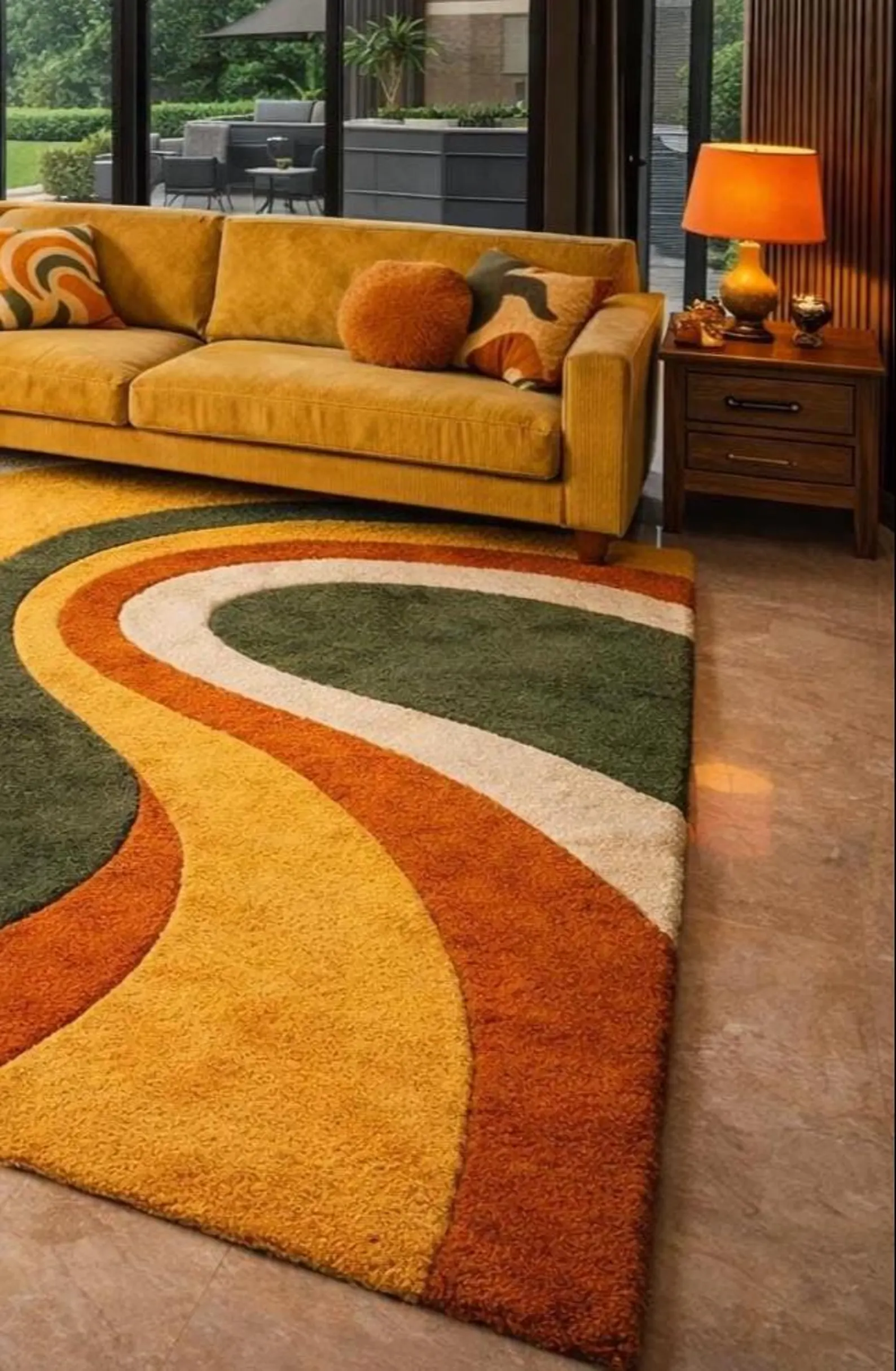 Waves Handmade Tufted Wool Area Rug Luxury - View 5