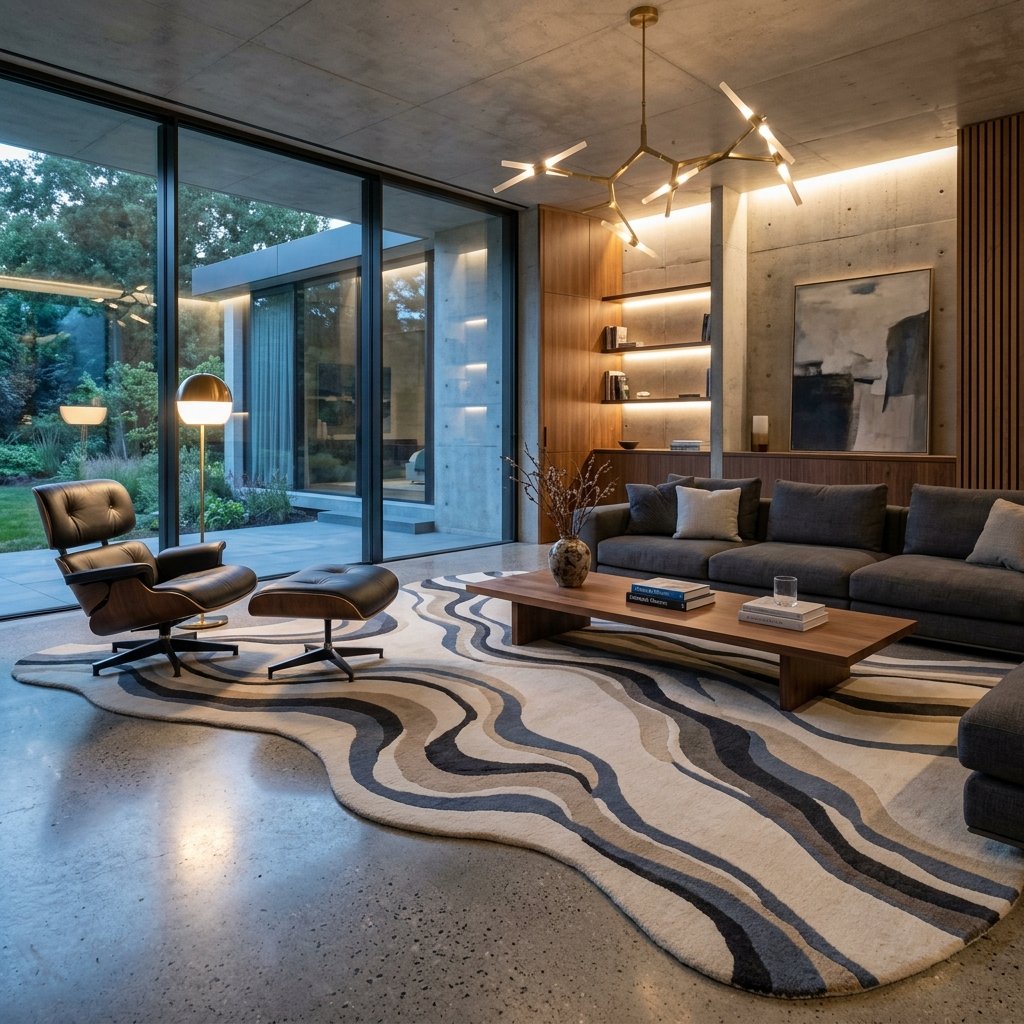 Botanical Drift Sculpted Wave Rug